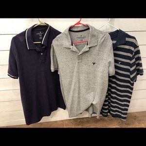 MENS American Eagle set of 3 polo shirts